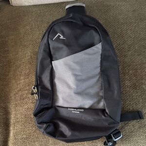 Black and Gray Over the Shoulder Chest Sling Bag